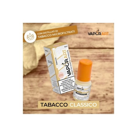 TABACCO CLASSICO Vaporart - 1 -  Liquido pronto formato 10ml di casa Vaporart della linea I Distillati Microfiltrati per sigaret