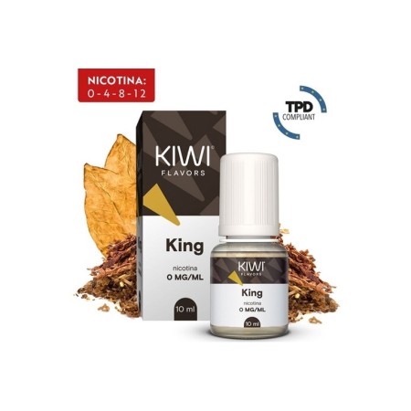 KING Kiwi Vapor - 1 -  Liquido pronto formato 10ml di casa Kiwi Vapor per sigarette elettroniche, disponibili con più gradazioni